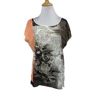 Abercrombie & Fitch Top Womens XS Extra Small Paisley Floral High Low Cap Sleeve